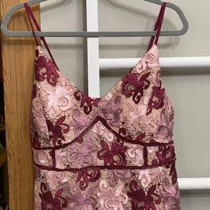 Lulu’s Red & Pink Lace Dress